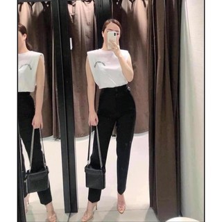 Quần nữ ống suông lưng cao, quần baggy cạp cao chất ruby xuất dư