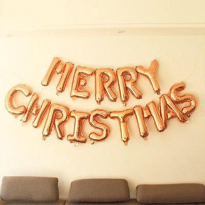 Bộ bong bóng bằng lá nhôm kiểu chữ 16inch phong cách giáng sinh