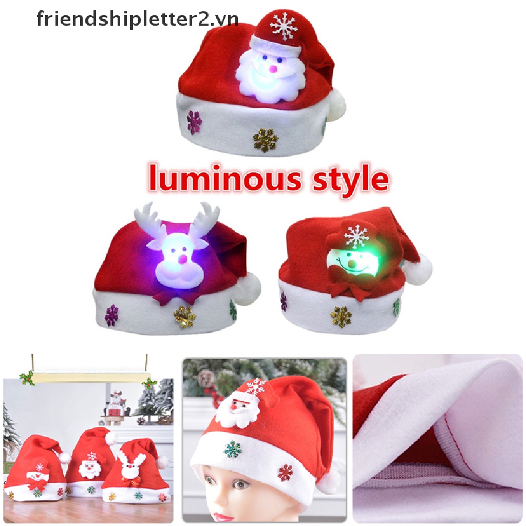 Mũ Giáng Sinh Có Đèn LED 2Vn Hình Ông Già Noel / Người Tuyết / Tuần