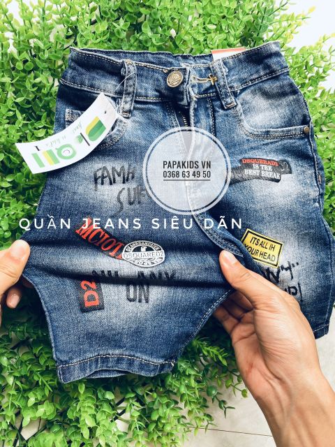 [Size loại 1: 10-45kg Jeans Nhập] Quần bò lửng bé trai cực ngầu chính hãng PAPAKIDS mẫu mới nhất 2020