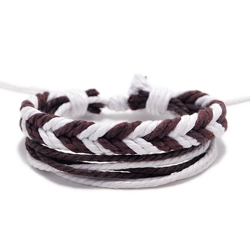 Vòng Tay Dây cotton Bện Nhiều Lớp handmade Thời Trang Cho Nữ