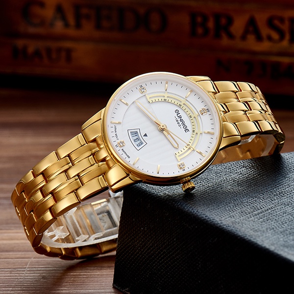 Đồng hồ nam nữ, đồng hồ cặp đôi chính hãng Sunrise 1224SA và 2224SA kính sapphire chống xước, chống nước