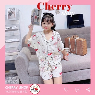Bộ pijama cộc đùi dành cho bé gái lụa mango,nhiều mẫu đẹp nhẹ mát lịm luôn