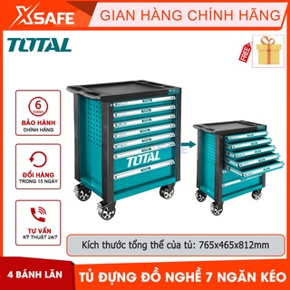 Tủ đựng đồ nghề 7 ngăn kéo total thrc01071, tủ đựng công cụ có bánh xe điều hướng, kích thước 765x465x812mm - chính hãng