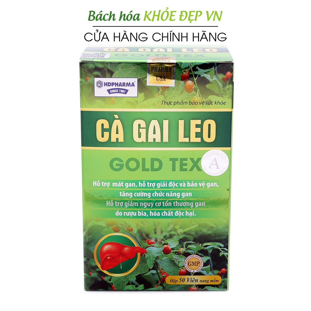 Viên uống bổ gan Cà Gai Leo Gold Tex mát gan, giải độc gan - Hộp 50 viên | BigBuy360 - bigbuy360.vn