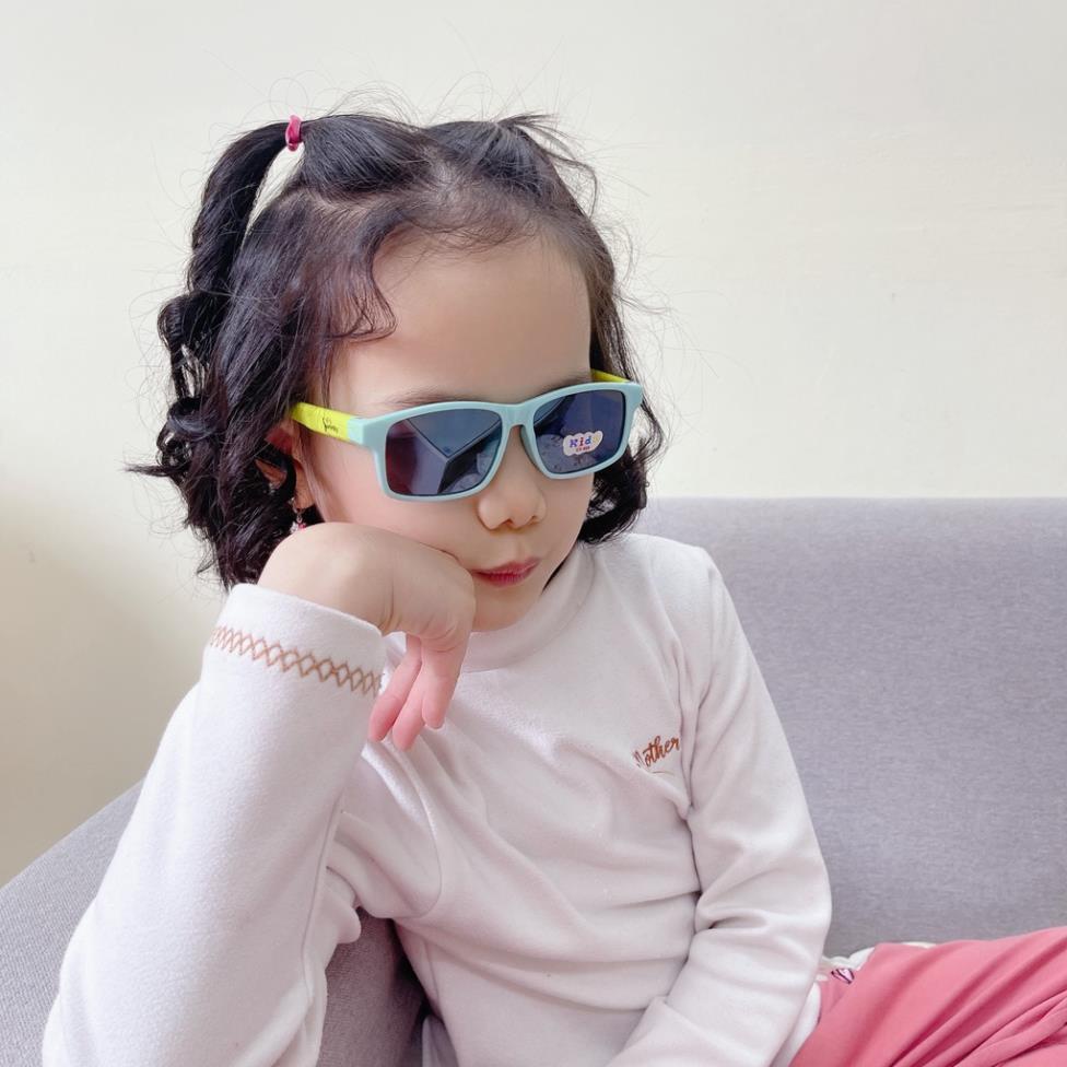 Kính mát gọng vuông thời trang cho bé, kính râm chống tia uv400 dành cho bé trai và bé gái bảo vệ tối ưu