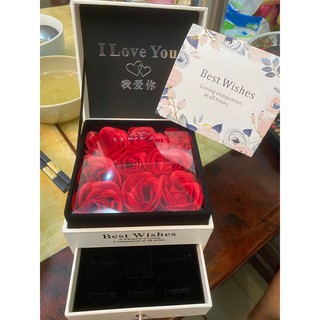 Hộp hoa hồng sáp đựng son đựng trang sức cao cấp Quà tặng 20/10, quà tặng người yêu