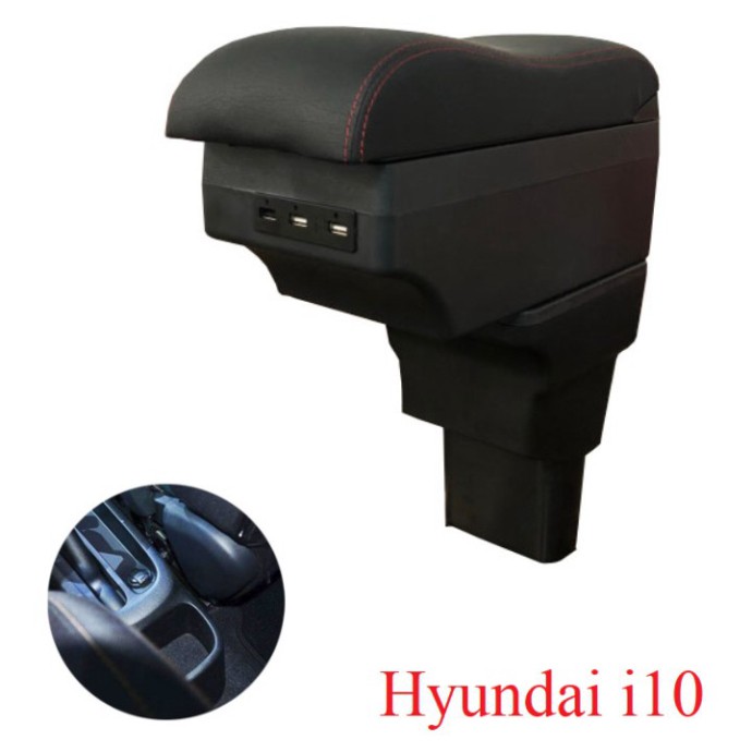 Sản Phẩm Hộp tỳ tay ô tô, xe hơi Hyundai i10 tích hợp 3 cổng USB .