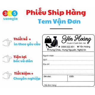 Tem vận chuyển in sẵn 70x10cm,10x10cm,10x15cm thiết kế theo yêu cầu có keo dính bóc ra dán ngay.