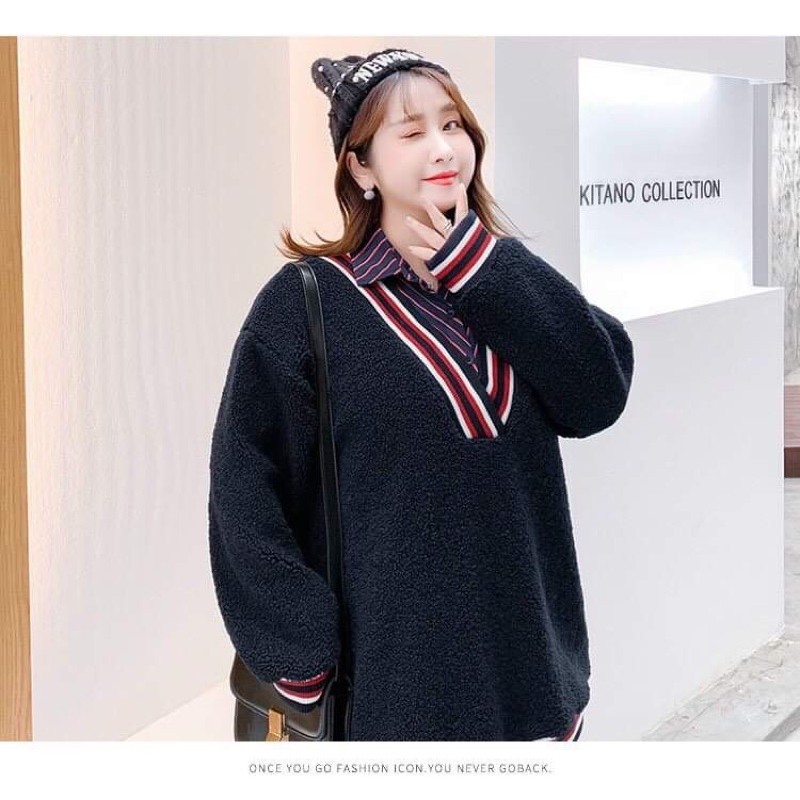 áo lông phối cổ sơ mi hotren⚡️FREESHIP EXTRA⚡️