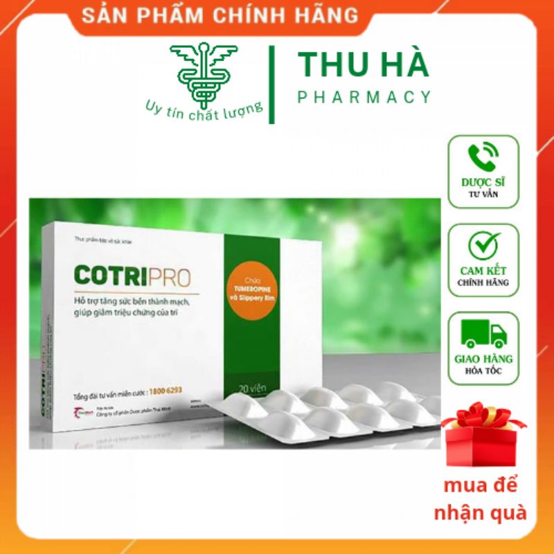 Viên uống COTRIPRO Hộp 20 viên khỏi lo trĩ , táo bón