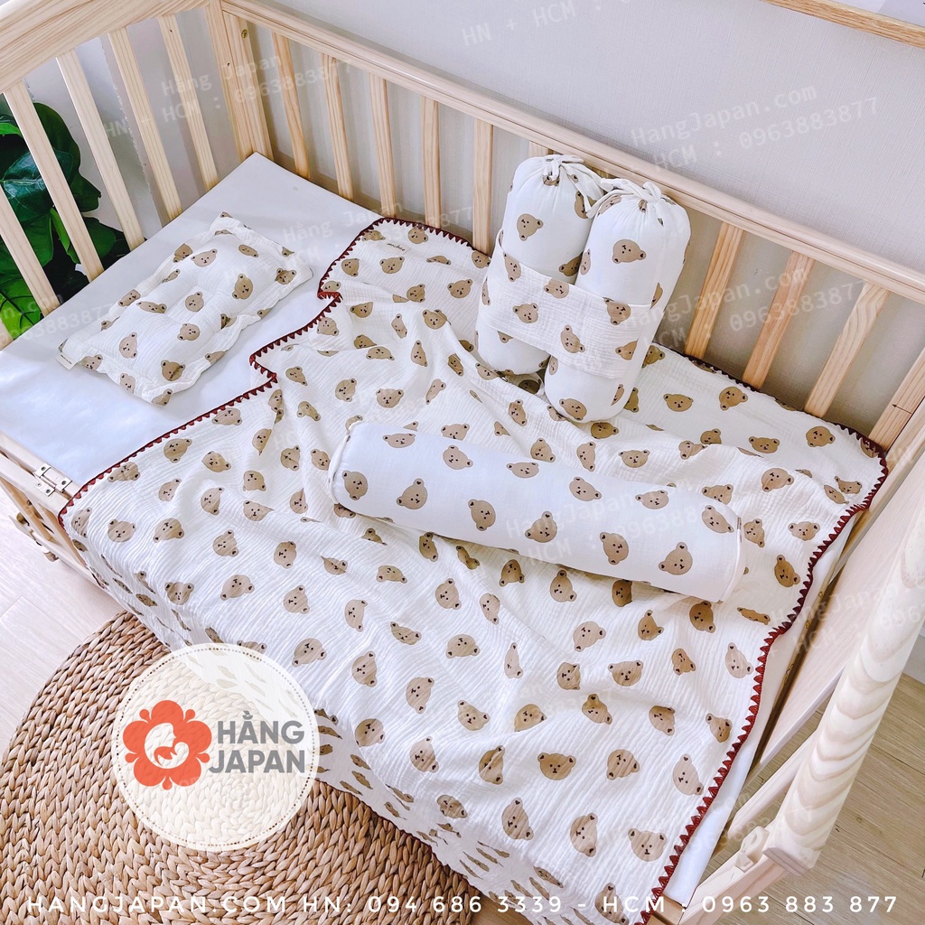 Set chăn kèm gối lõm sơ sinh Muslin MOCHEE