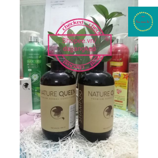 SALE MẠNH COMBO Gội - Xả Thảo Dược Nature Queen 480mL ( Sao Thái Dương Chính Hãng ) với thành phần từ thiên nhiên
