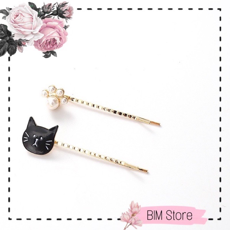 Set 2 kẹp tăm hình mèo, bàn chân mèo đáng yêu cho nữ