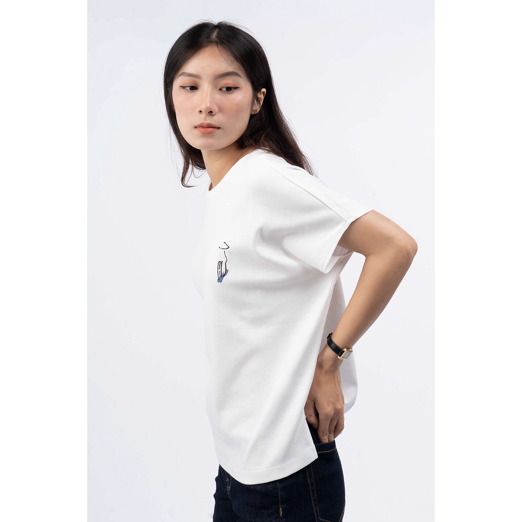 Áo Thun Nữ Tay Ngắn Họa Tiết Thêu Form Regular - Routine 10F21TSSW002