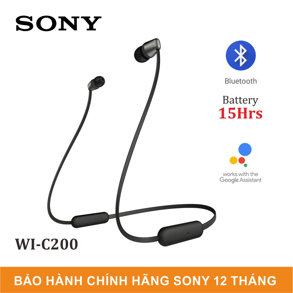 [Mã 159ELSALE hoàn 7% đơn 300K] Tai nghe Bluetooth Sony WI-C200 - Hãng Phân Phối Chính Thức