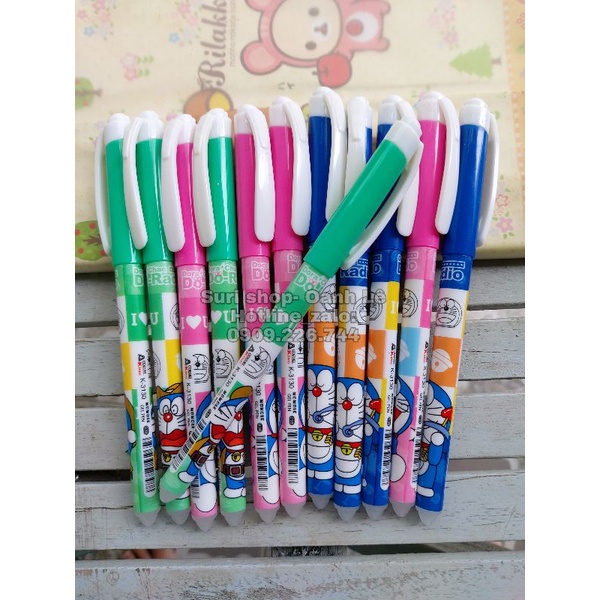 Hộp 12 cây bút gel mực tím xoá được Doremon  phù hợp cho lứa tuổi học sinh
