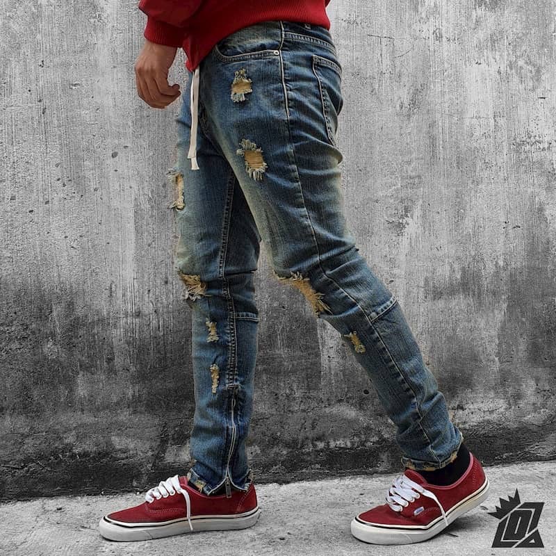 HÀNG NHẬP KHẨU -  Quần Jeans Nam Rách Gối Khóa Zip Thương Hiệu PACSUN ( Hàng VNXK) - Hàng Nhập Khẩu