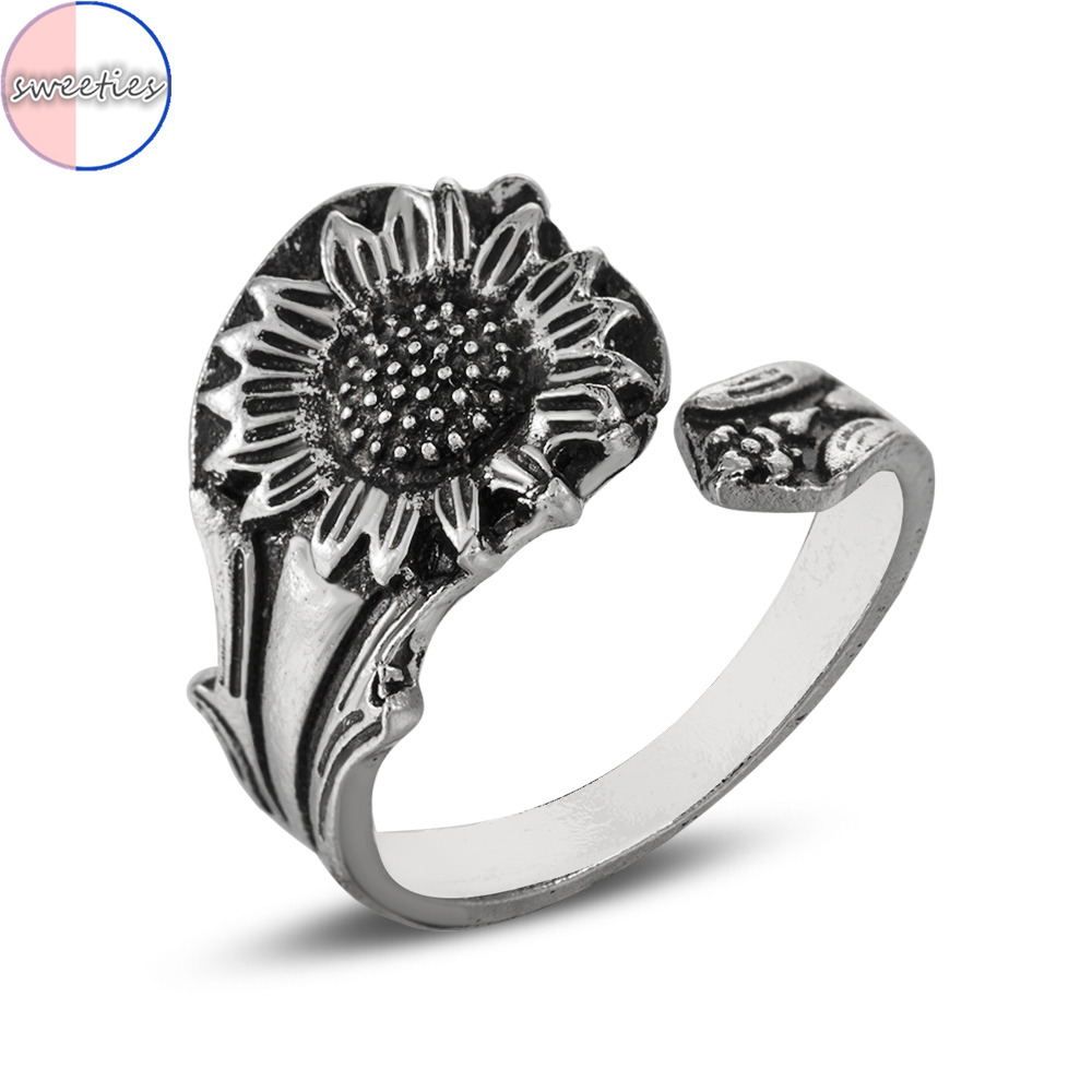 1 Nhẫn Hở Hình Hoa Hướng Dương Phong Cách Boho