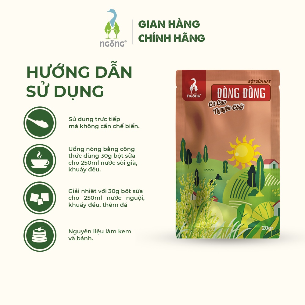 Bột sữa hạt dinh dưỡng Đòng Đòng thơm ngon tự nhiên 20gr