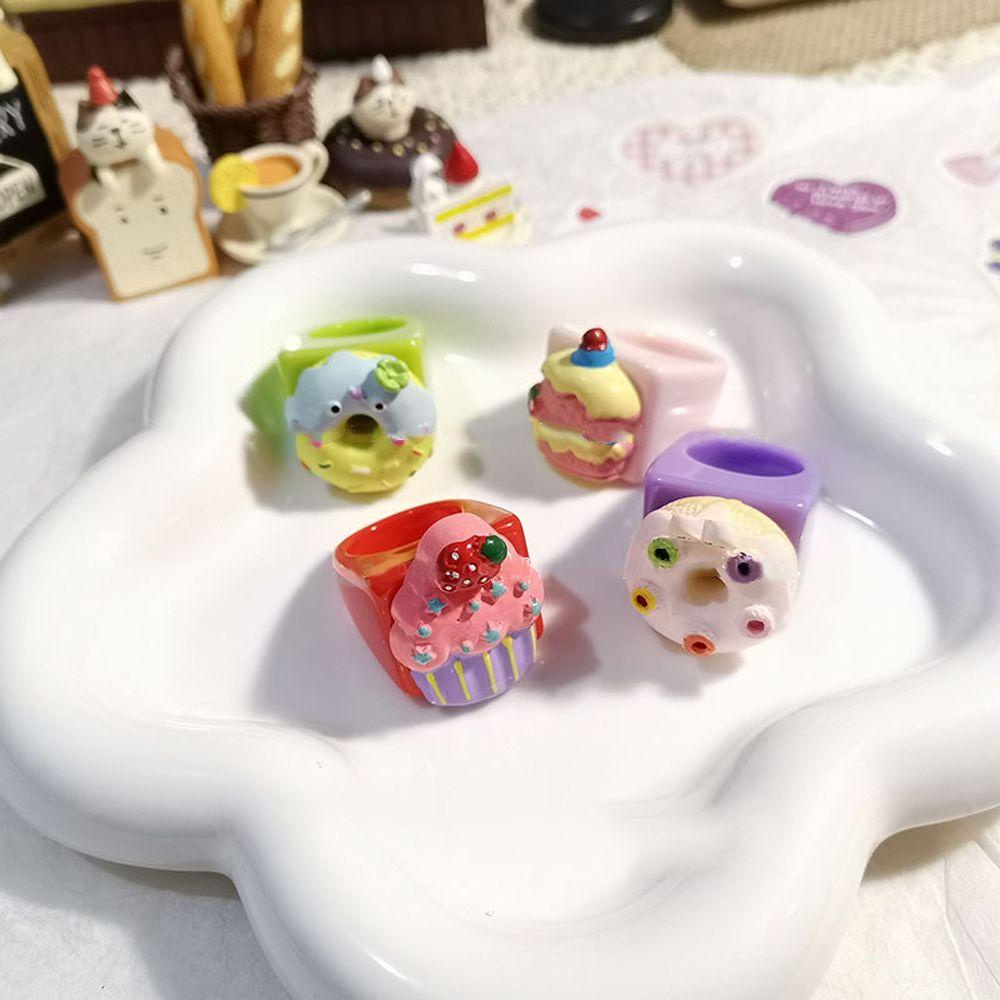 JARRED Nhẫn Nhựa Hình Trái Dâu Tây Dễ Thương Cho Nữ