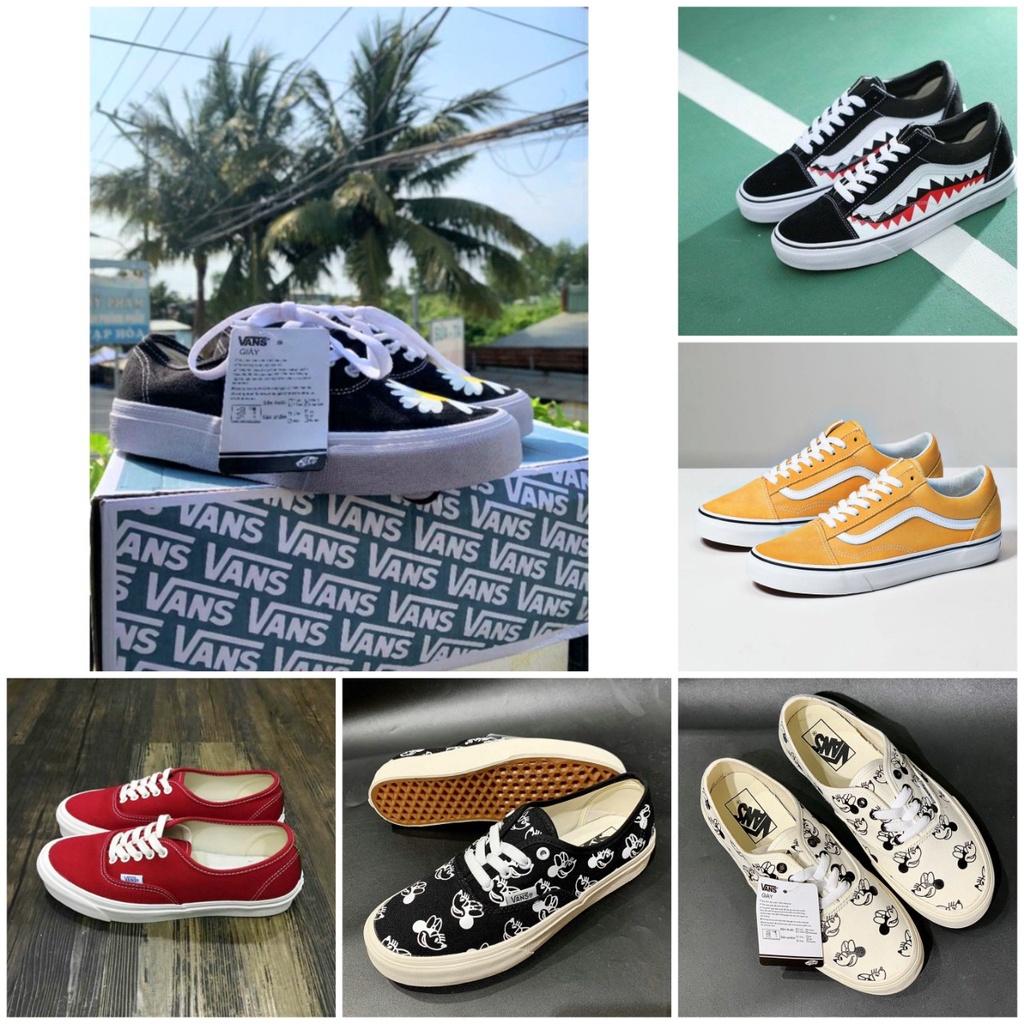Giày Thể Thao Vans Mickey - Vàng - Đỏ Nam Nữ Hot nhất 2022