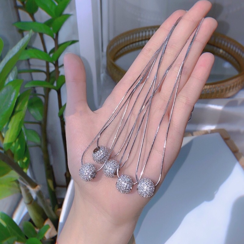 Dây chuyền mì charm hạt châu gắn đá bền màu trang sức Kami MC29