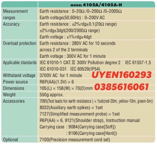 Đồng hồ đo điện trở đất Nhật Bản Kyoritsu 4105A