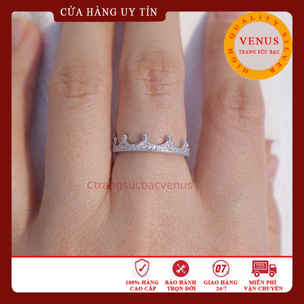 Nhẫn vương miện bạc ý- Mã sản phẩm VENUSN19