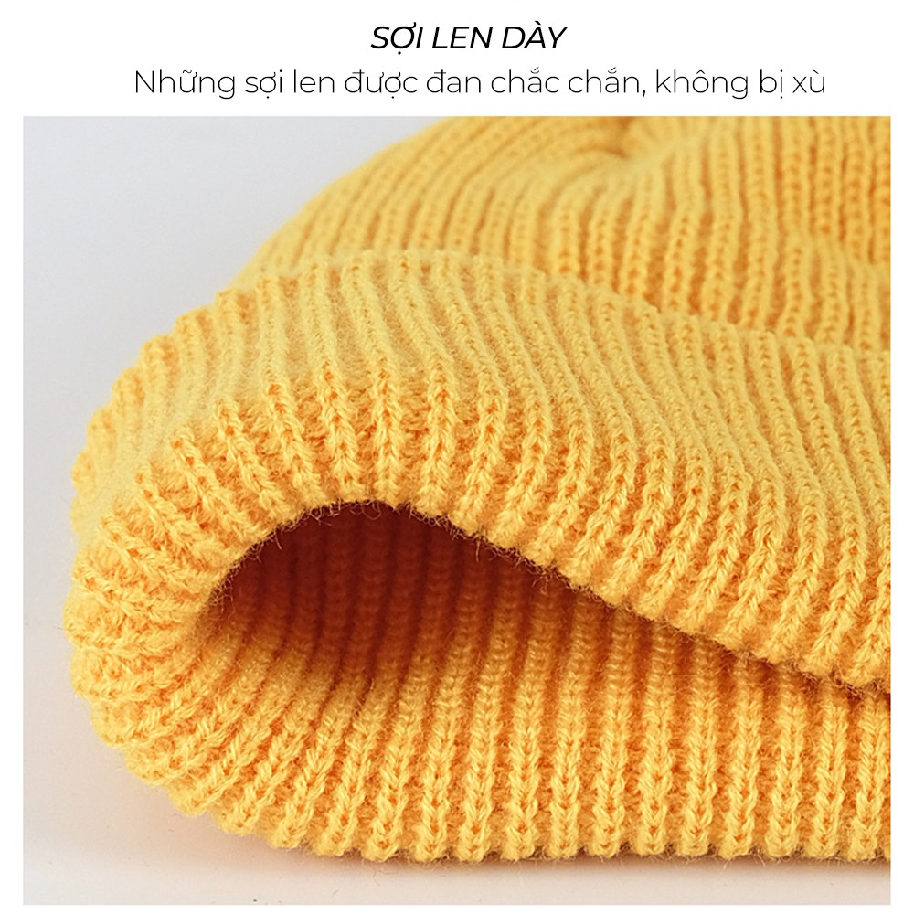 Nón len ONZ dệt kim - Mũ len Beanie nam nữ dáng ngắn nhiều màu phong cách Hàn Quốc thiết kế đơn giản ML01