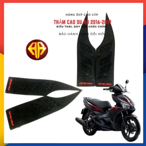 Thảm lót chân xe AB airblade 2016-2017-2018-2019 tấm để sàn gác chân cao su ( Đen Chữ Đỏ) ( Thảm Đen Thái Chữ AB Đỏ)