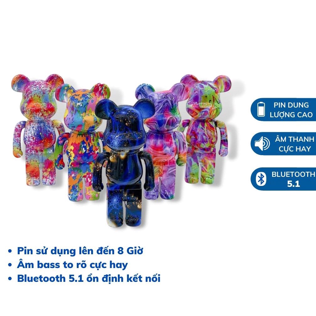 Loa Bluetooth Gấu BearBrick Siêu Hot - Âm Đỉnh, Màu Sắc Sang Chảnh - Bảo Hành 6 Tháng