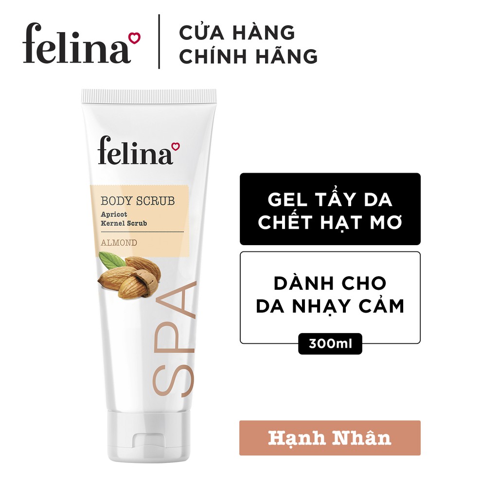 [HB GIFT] Tẩy tế bào chết Felina dạng gel 300ml - Hạt mơ nghiền