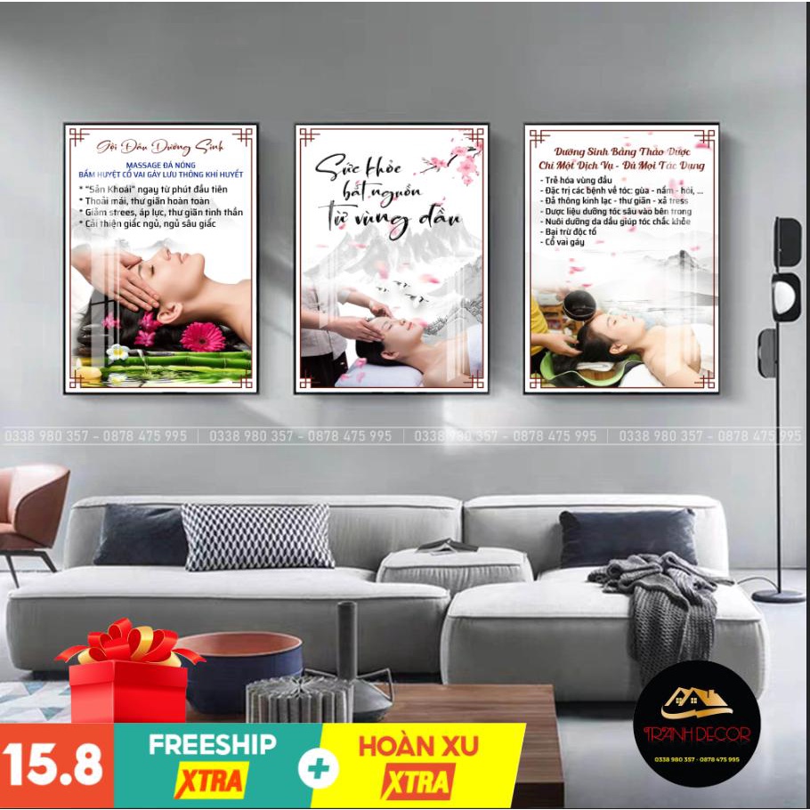 TRANH SPA DƯỠNG SINH TREO TƯỜNG & DÁN TƯỜNG BỘ 3 TRANH 40*60*3 TRANH