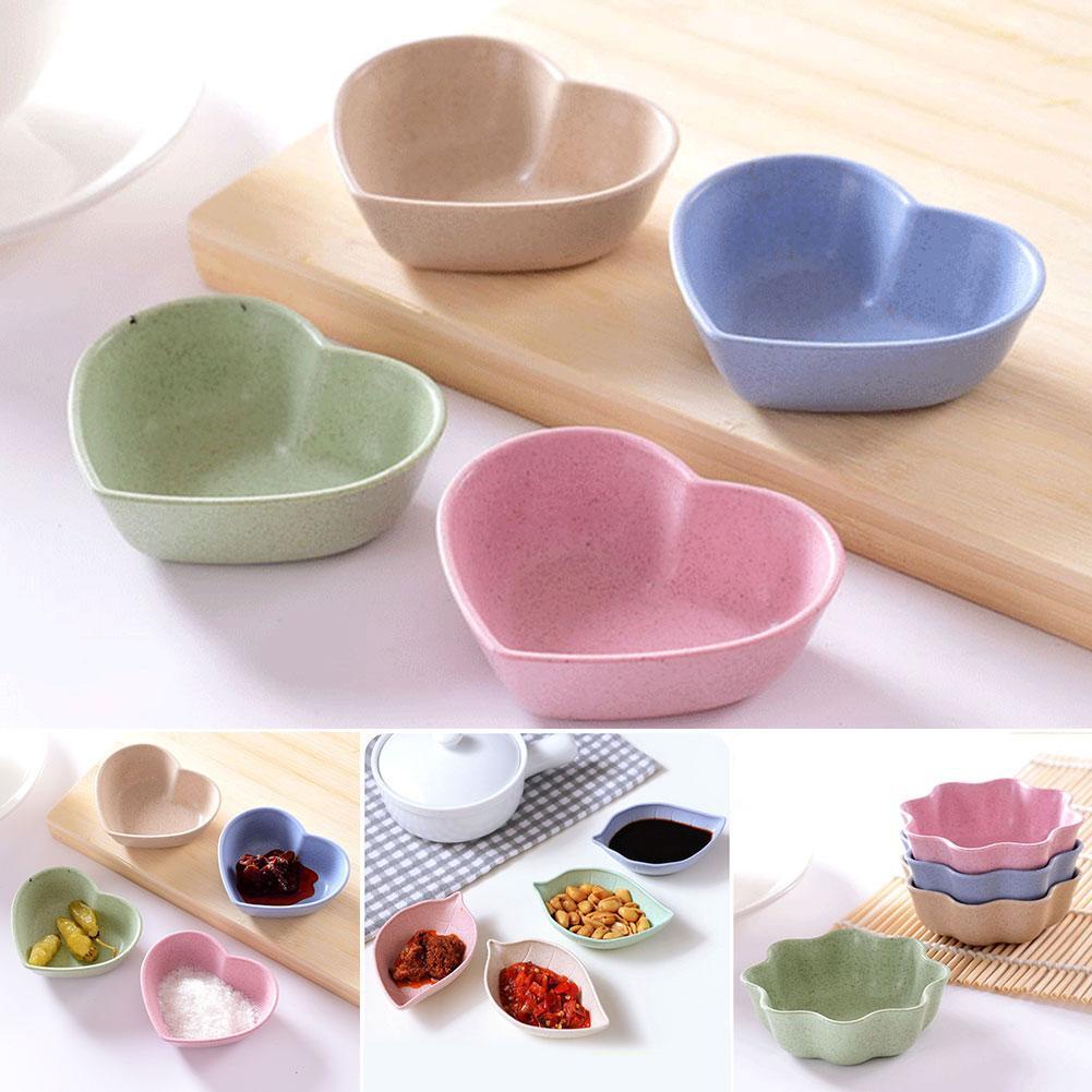 Đĩa Đựng Nước Chấm / Giấm Hình Trái Tim Bằng Lúa Mạch B1M3