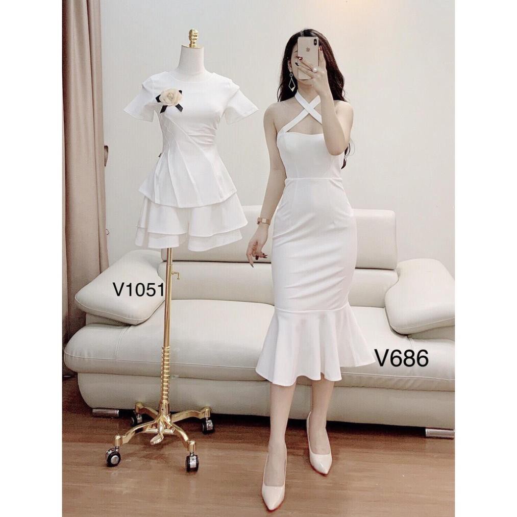 [BÁN LỖ VỐN] Váy trắng body thiết kế V686 - Đẹp Shop DVC (Kèm ảnh thật, video do shop tự chụp) Đẹp !