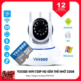 Camera YooSee IP Tiếng Việt 💖FREESHIP💖Giảm 10K Khi Nhập [Camera wifi] - Camera Yoosee 3 râu 2020