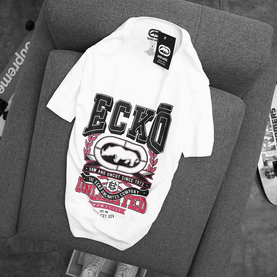 Tshirt - Áo thun nam - Áo thun Ecko in logo 2 màu Trắng Đen