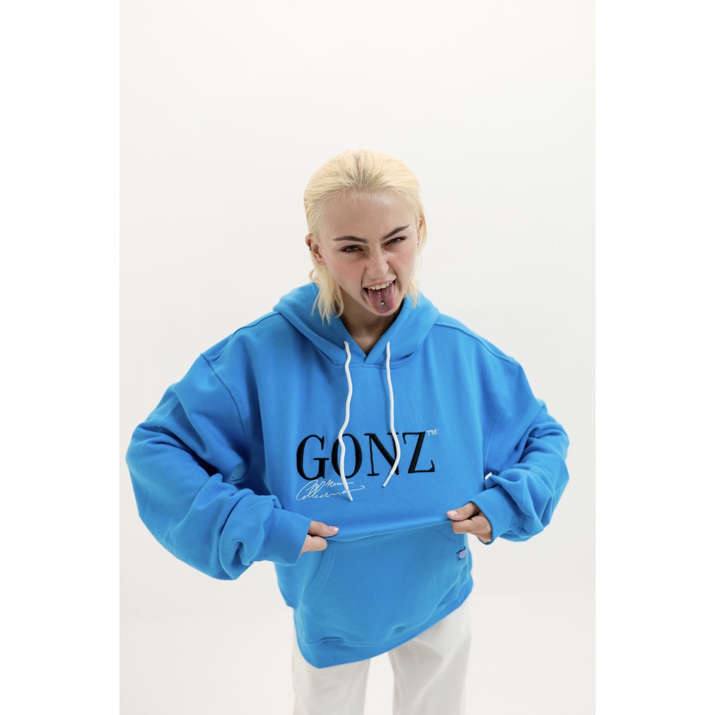 Áo Hoodies Gonz Xanh Dương HD01 áo khoác unisex form rộng nữ nam ,có mũ thời trang | BigBuy360 - bigbuy360.vn