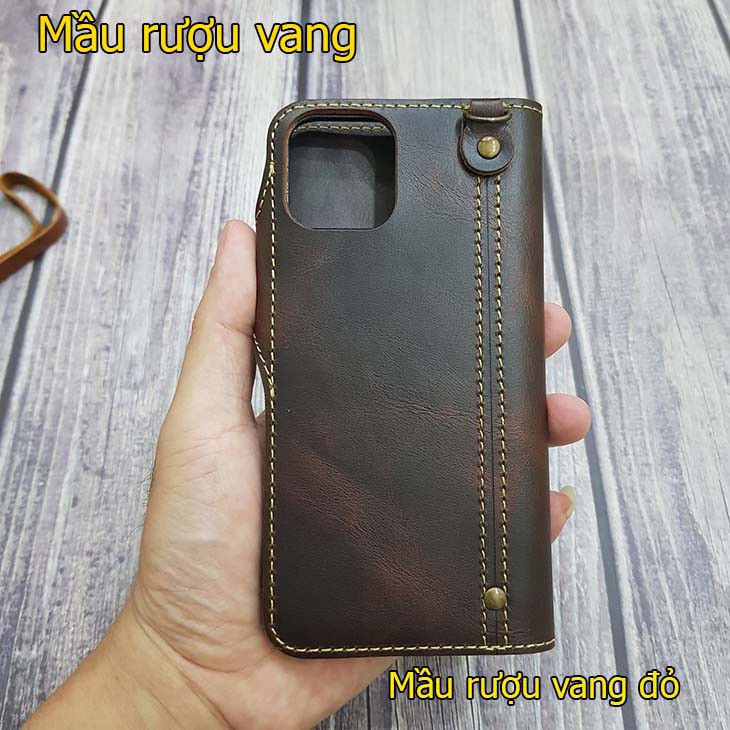 Bao da iPhone 11 Pro Max/ 11 pro/ 11 da bò dạng ví cao cấp