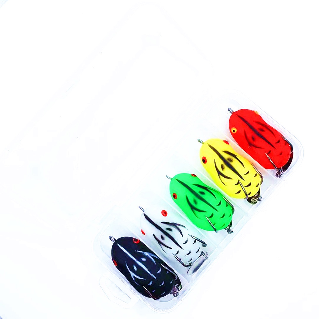 5 Siêu nhậy - Mồi câu lure nhái hơi có thìa super frog Một hộp miễn phí