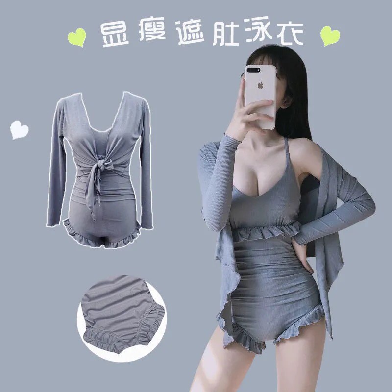 đồ bơi kín đáo kèm áo khoác Đồ bơi đi biển nữ | BigBuy360 - bigbuy360.vn