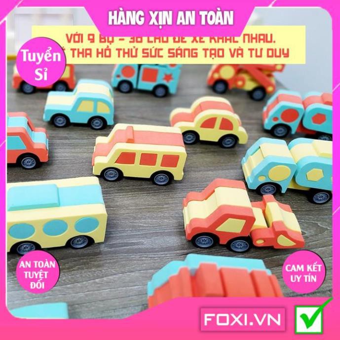 Xếp hình sáng tạo Foxi-Đồ chơi trẻ em-lắp ráp thông minh-tăng tư duy logic-tập trung cao độ-Trẻ học về màu sắc&hình khối