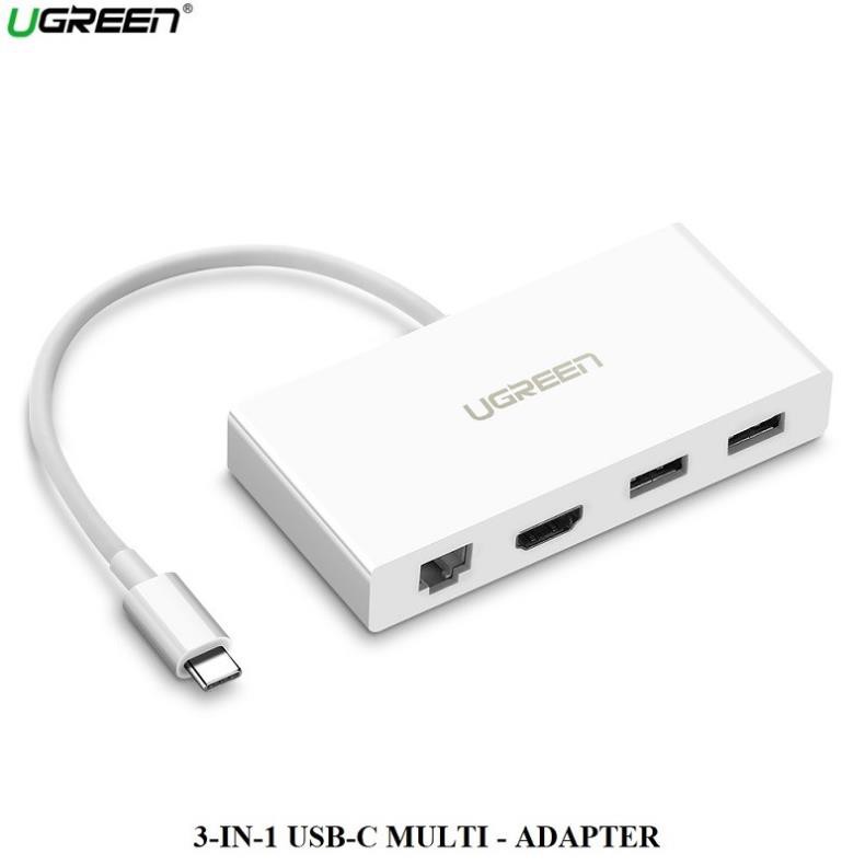 Type-C USB 3.1 To HDMI RJ45 Ethernet Adapter With USB 3.0 HUB UGREEN 40377