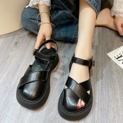 Giày Sandal Đế Dày Phong Cách Retro Thời Trang Mới Cho Nữ