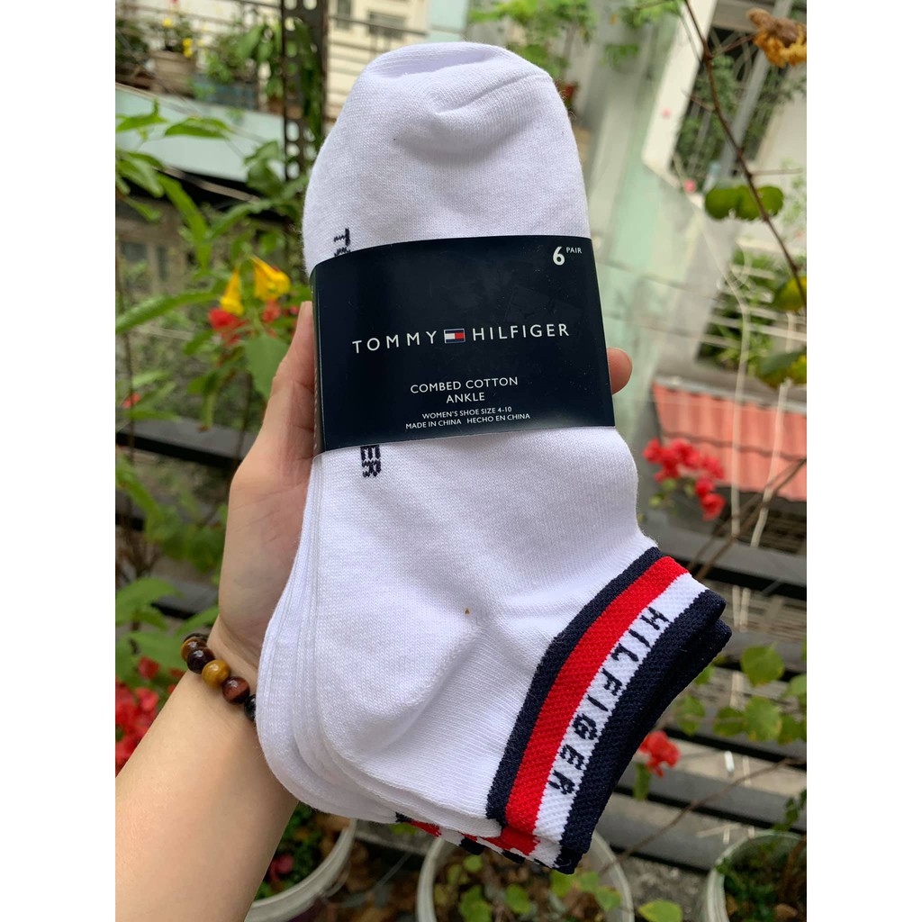 SET 6 ĐÔI TẤT TRẮNG TOMMY HILFIGER MÀU TRẮNG