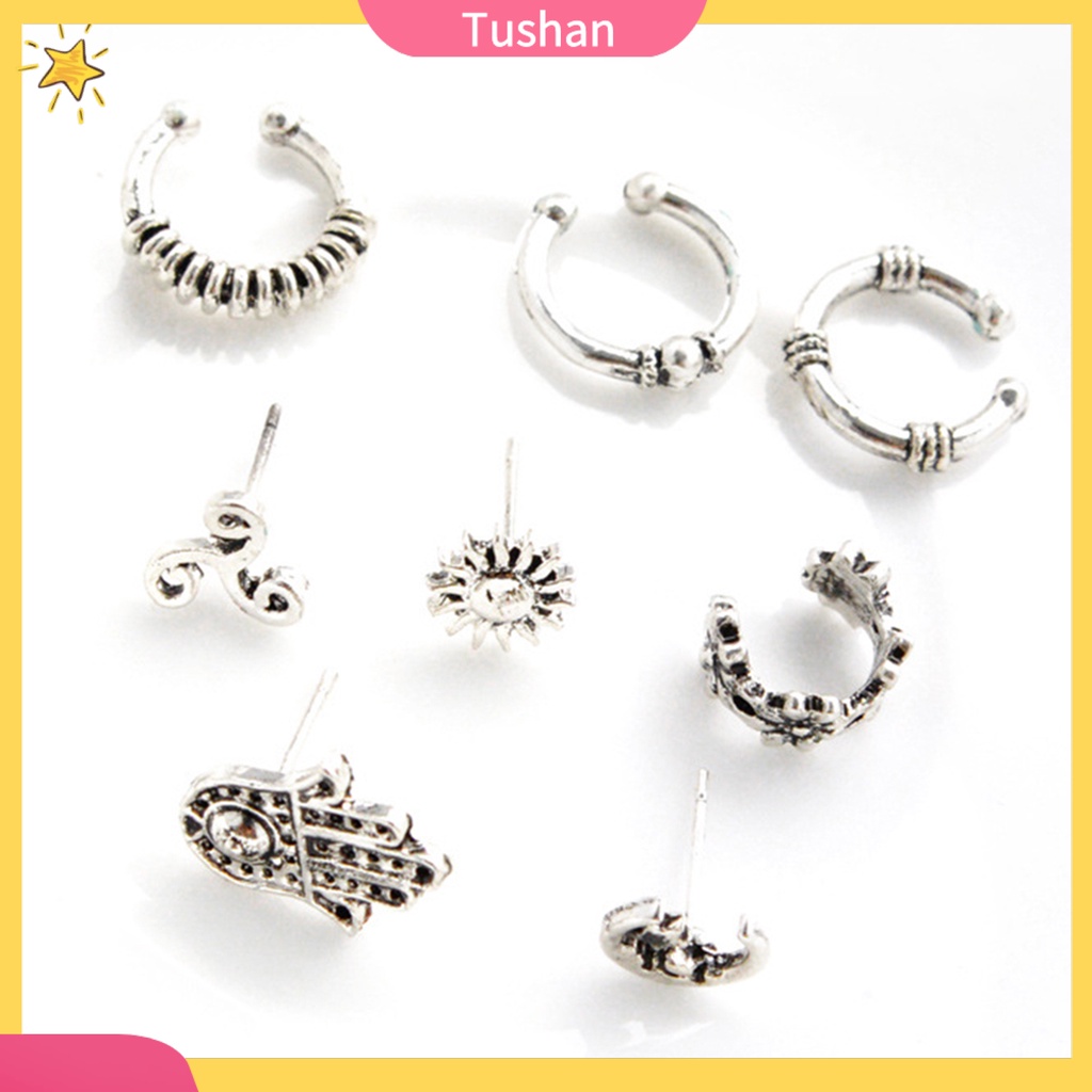 Set 8 khuyên tai phong cách thời trang Bohemian dành cho nữ