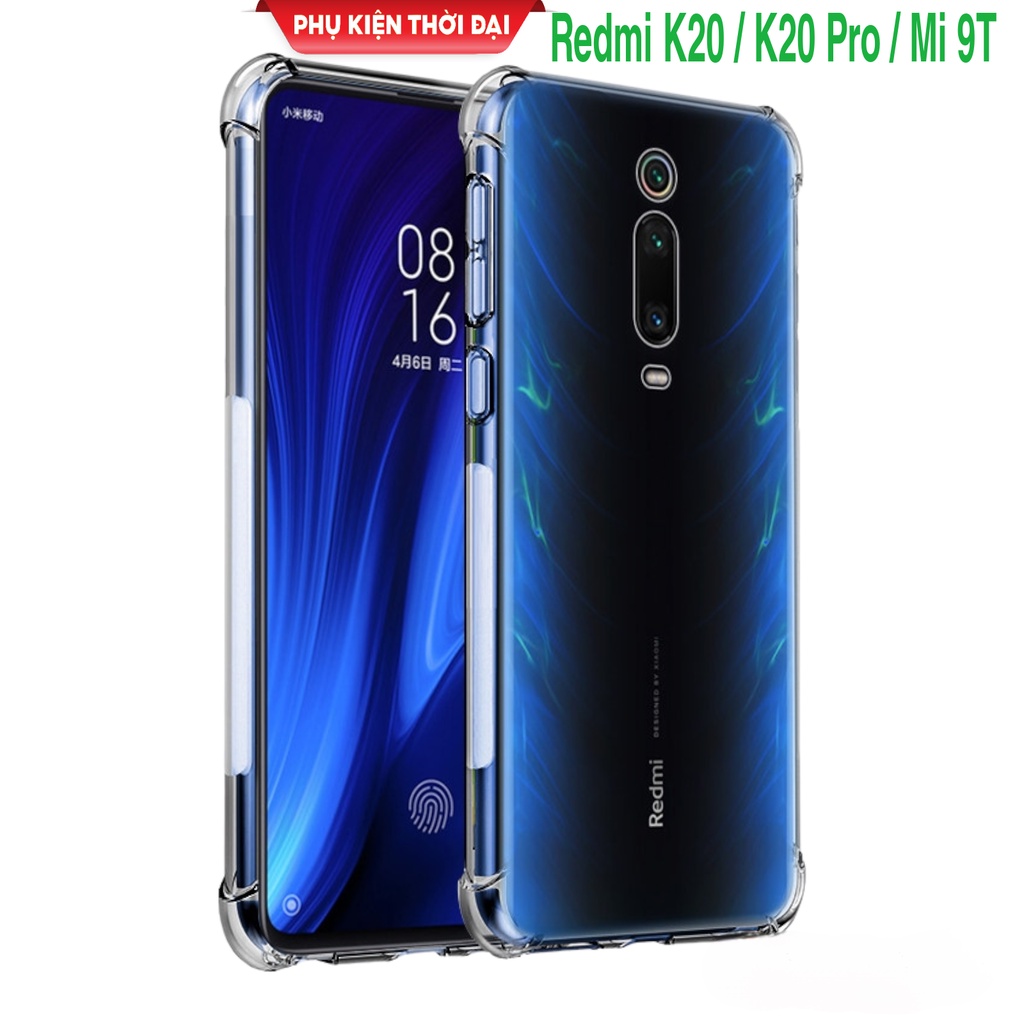 Ốp lưng Redmi K20 / K20 Pro / Mi 9T / 9T Pro / K30 / K40 / K50 / K60 dẻo trong màu lồi 4 góc chống sốc