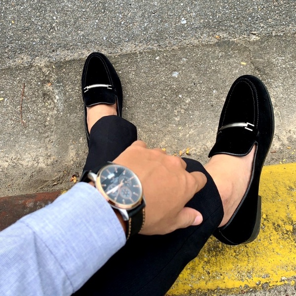 Giày nam da nỉ , đai thép cứng cáp , đế cao su đàn hồi cực êm