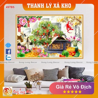 Tranh dán tường 3d Cây Sung - 497BS -Tranh 3D Bon Sai - Giấy dán tường 3d - Song Long Decor